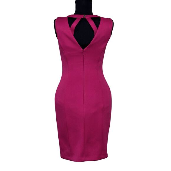 Guess Los Angeles Women’s Dress Sz 4 Bodycon Pink Vneck Lattice Cocktail Wedding - Picture 3 of 11